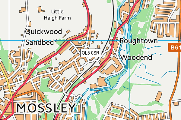 OL5 0SR map - OS VectorMap District (Ordnance Survey)