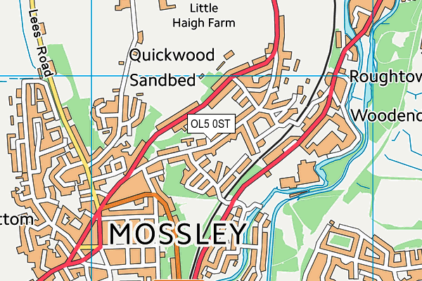 OL5 0ST map - OS VectorMap District (Ordnance Survey)