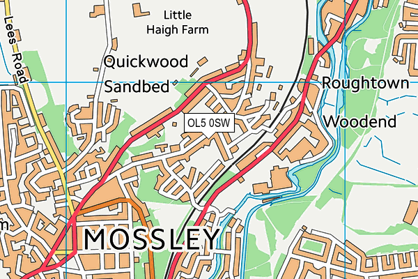 OL5 0SW map - OS VectorMap District (Ordnance Survey)