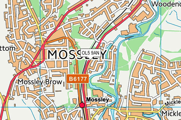 OL5 9AN map - OS VectorMap District (Ordnance Survey)