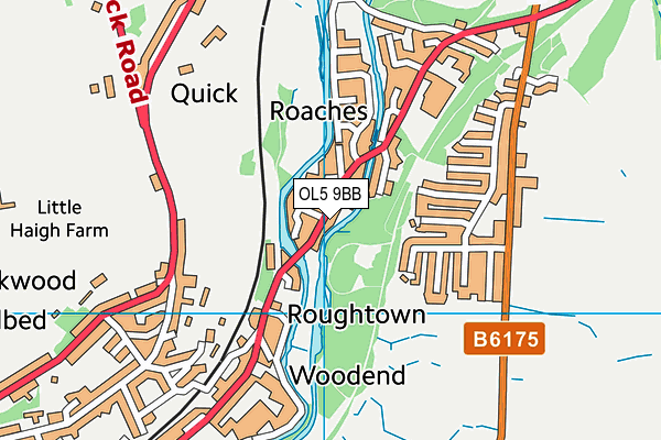 OL5 9BB map - OS VectorMap District (Ordnance Survey)