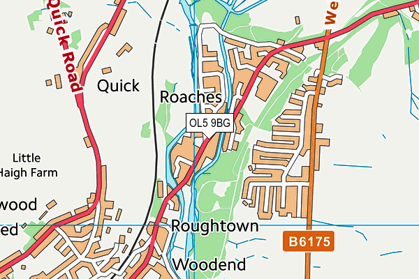 OL5 9BG map - OS VectorMap District (Ordnance Survey)