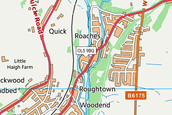 OL5 9BQ map - OS VectorMap District (Ordnance Survey)