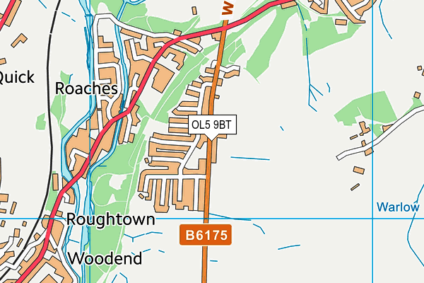 OL5 9BT map - OS VectorMap District (Ordnance Survey)