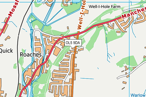 OL5 9DA map - OS VectorMap District (Ordnance Survey)