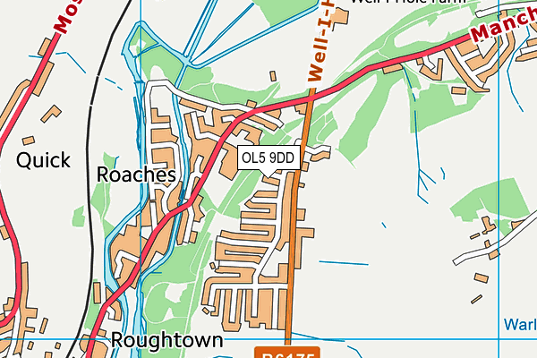 OL5 9DD map - OS VectorMap District (Ordnance Survey)