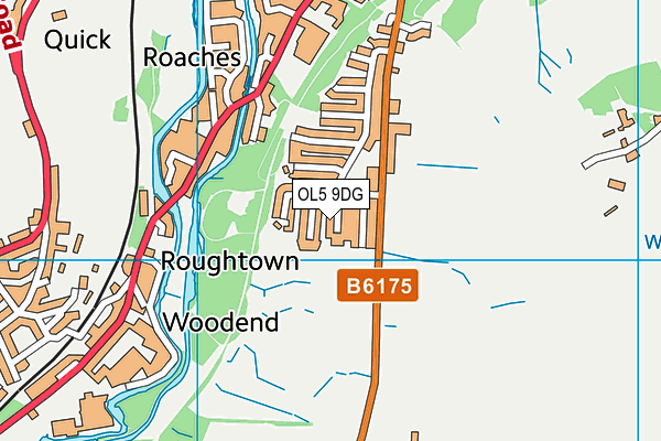 OL5 9DG map - OS VectorMap District (Ordnance Survey)