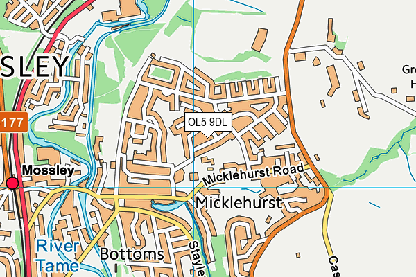 OL5 9DL map - OS VectorMap District (Ordnance Survey)