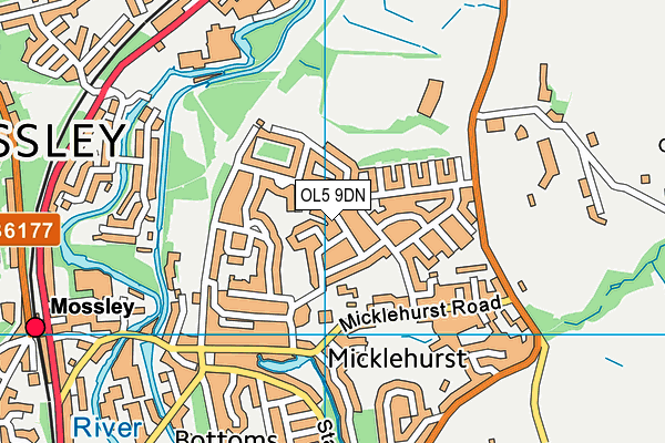 OL5 9DN map - OS VectorMap District (Ordnance Survey)