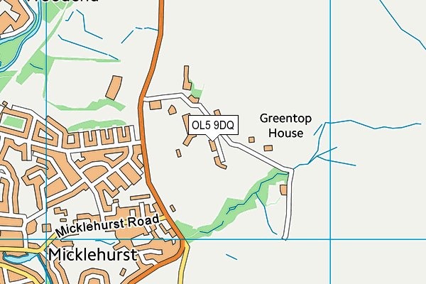 OL5 9DQ map - OS VectorMap District (Ordnance Survey)