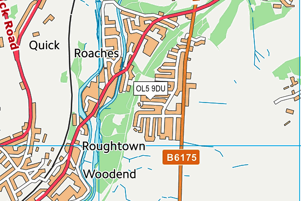 OL5 9DU map - OS VectorMap District (Ordnance Survey)