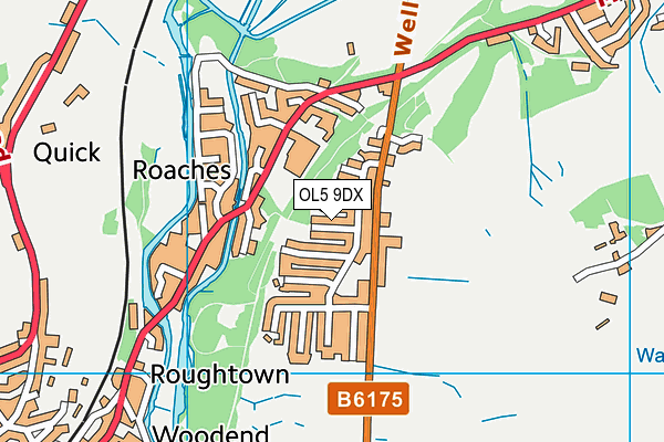 OL5 9DX map - OS VectorMap District (Ordnance Survey)