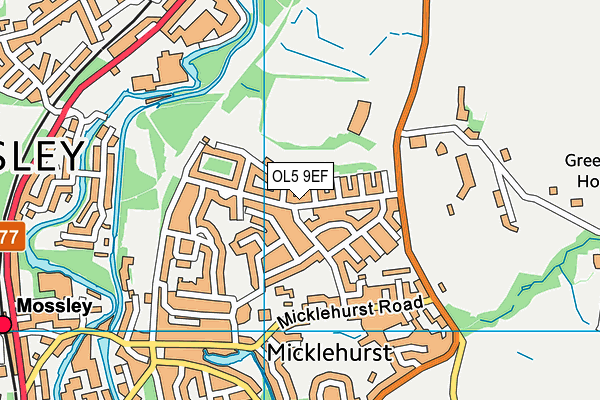 OL5 9EF map - OS VectorMap District (Ordnance Survey)