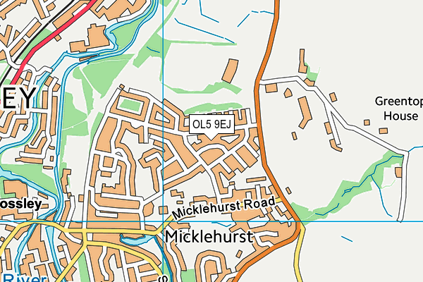 OL5 9EJ map - OS VectorMap District (Ordnance Survey)