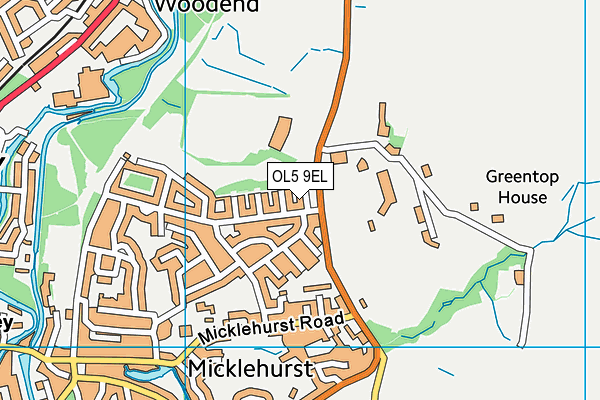 OL5 9EL map - OS VectorMap District (Ordnance Survey)