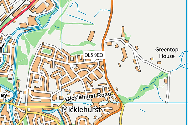 OL5 9EQ map - OS VectorMap District (Ordnance Survey)