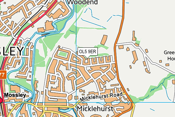 OL5 9ER map - OS VectorMap District (Ordnance Survey)
