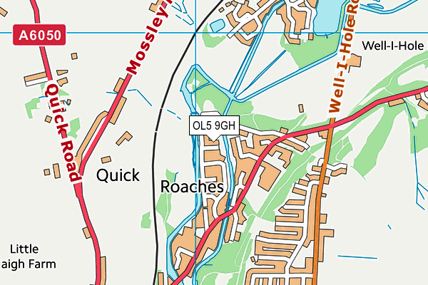 OL5 9GH map - OS VectorMap District (Ordnance Survey)