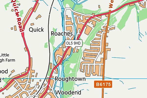 OL5 9HD map - OS VectorMap District (Ordnance Survey)