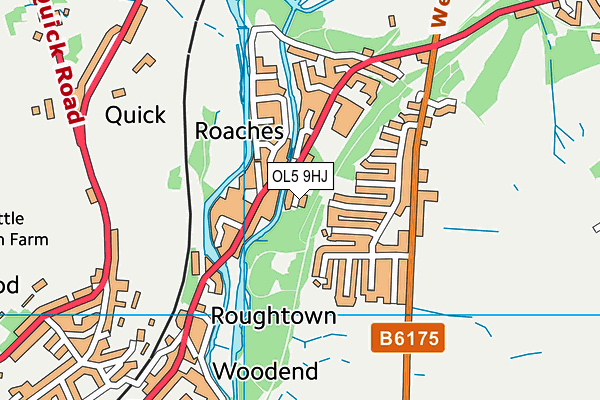 OL5 9HJ map - OS VectorMap District (Ordnance Survey)