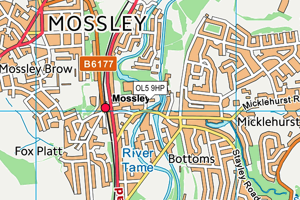 OL5 9HP map - OS VectorMap District (Ordnance Survey)