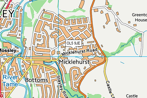 OL5 9JE map - OS VectorMap District (Ordnance Survey)