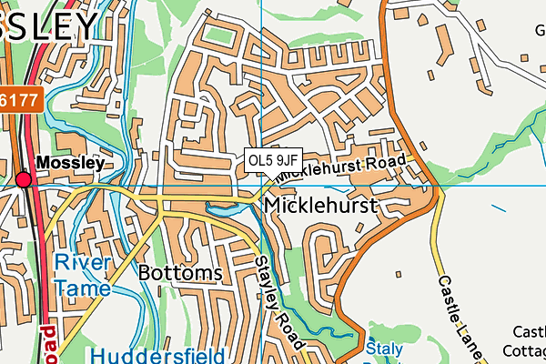 OL5 9JF map - OS VectorMap District (Ordnance Survey)