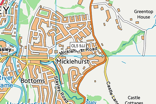 OL5 9JJ map - OS VectorMap District (Ordnance Survey)