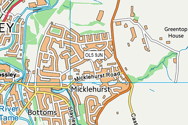 OL5 9JN map - OS VectorMap District (Ordnance Survey)