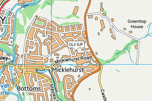 OL5 9JP map - OS VectorMap District (Ordnance Survey)