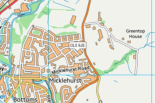 OL5 9JS map - OS VectorMap District (Ordnance Survey)