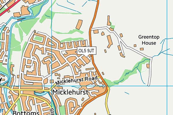 OL5 9JT map - OS VectorMap District (Ordnance Survey)