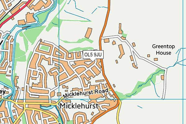 OL5 9JU map - OS VectorMap District (Ordnance Survey)