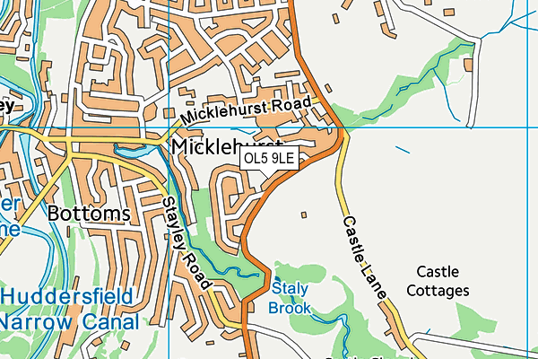 OL5 9LE map - OS VectorMap District (Ordnance Survey)