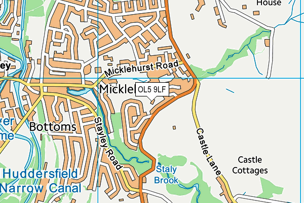 OL5 9LF map - OS VectorMap District (Ordnance Survey)