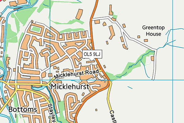 OL5 9LJ map - OS VectorMap District (Ordnance Survey)