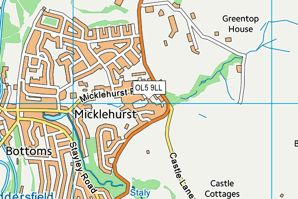 OL5 9LL map - OS VectorMap District (Ordnance Survey)