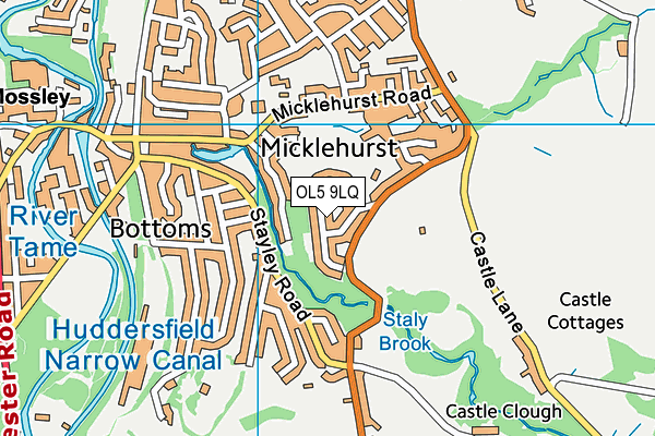 OL5 9LQ map - OS VectorMap District (Ordnance Survey)