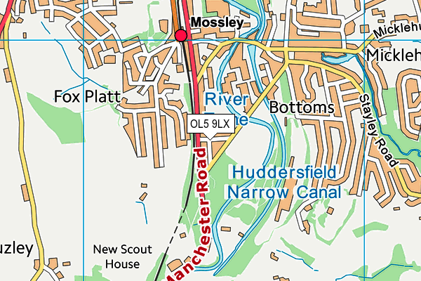 OL5 9LX map - OS VectorMap District (Ordnance Survey)