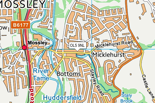OL5 9NL map - OS VectorMap District (Ordnance Survey)
