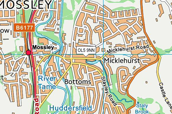 OL5 9NN map - OS VectorMap District (Ordnance Survey)