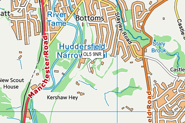 OL5 9NR map - OS VectorMap District (Ordnance Survey)