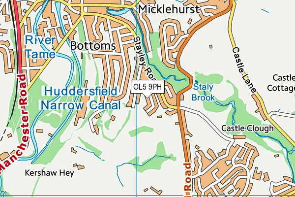 OL5 9PH map - OS VectorMap District (Ordnance Survey)