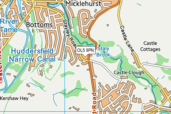 OL5 9PN map - OS VectorMap District (Ordnance Survey)