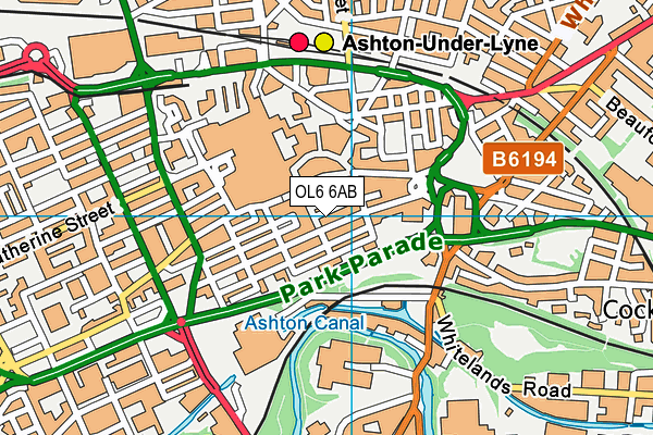 OL6 6AB map - OS VectorMap District (Ordnance Survey)