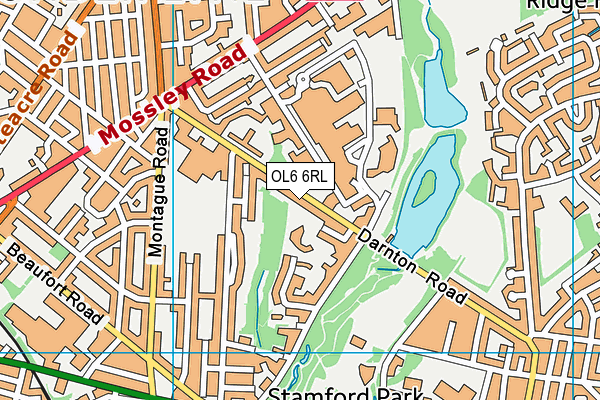 OL6 6RL map - OS VectorMap District (Ordnance Survey)