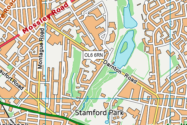 OL6 6RN map - OS VectorMap District (Ordnance Survey)