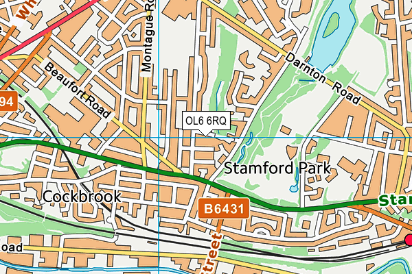 OL6 6RQ map - OS VectorMap District (Ordnance Survey)