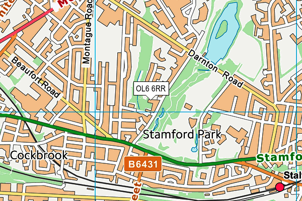 OL6 6RR map - OS VectorMap District (Ordnance Survey)