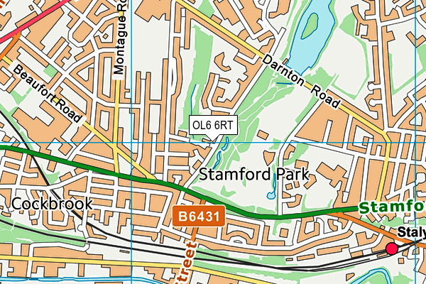 OL6 6RT map - OS VectorMap District (Ordnance Survey)
